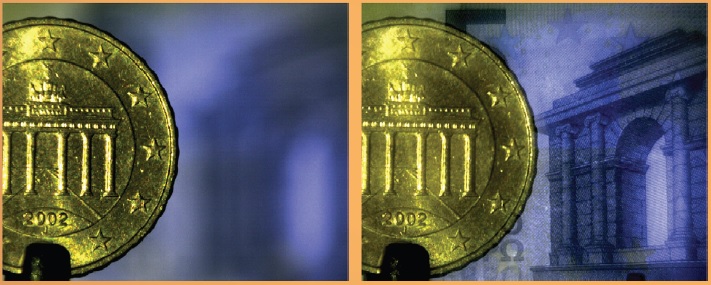 Comparative images of a penny